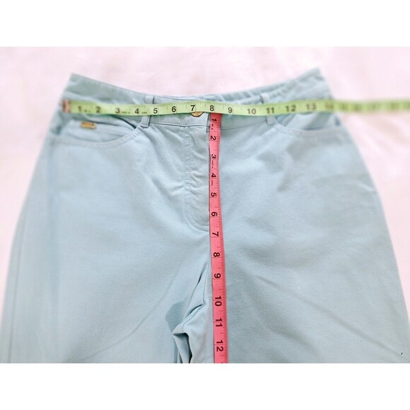 St. John Sport Light Turquoise 5 Pocket Stretch Cotton Pants Size 4 - Picture 7 of 8